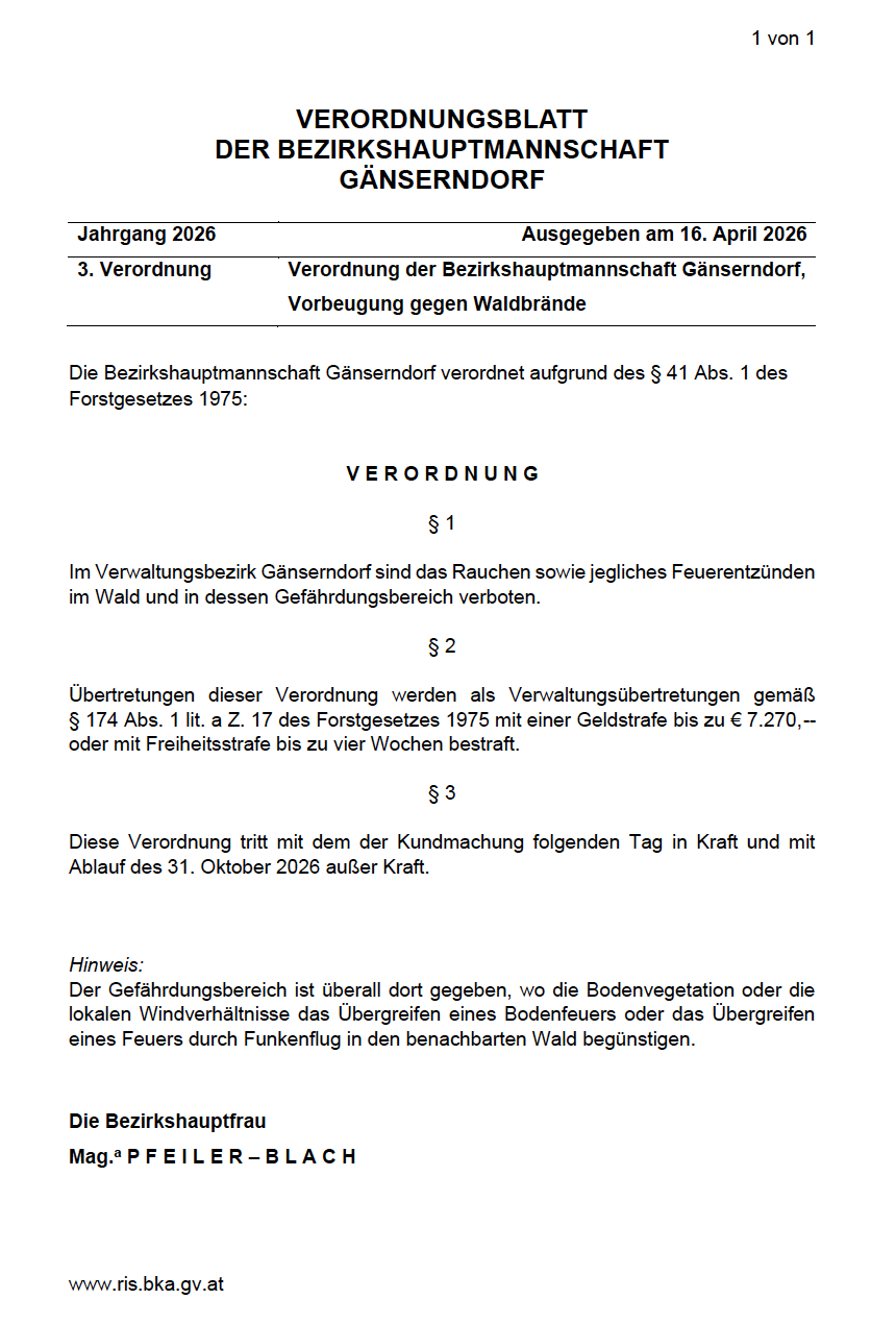 Waldbrandverordnung 2026